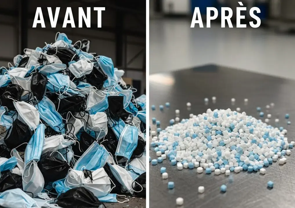 Transformation des EPI en matière plastique.