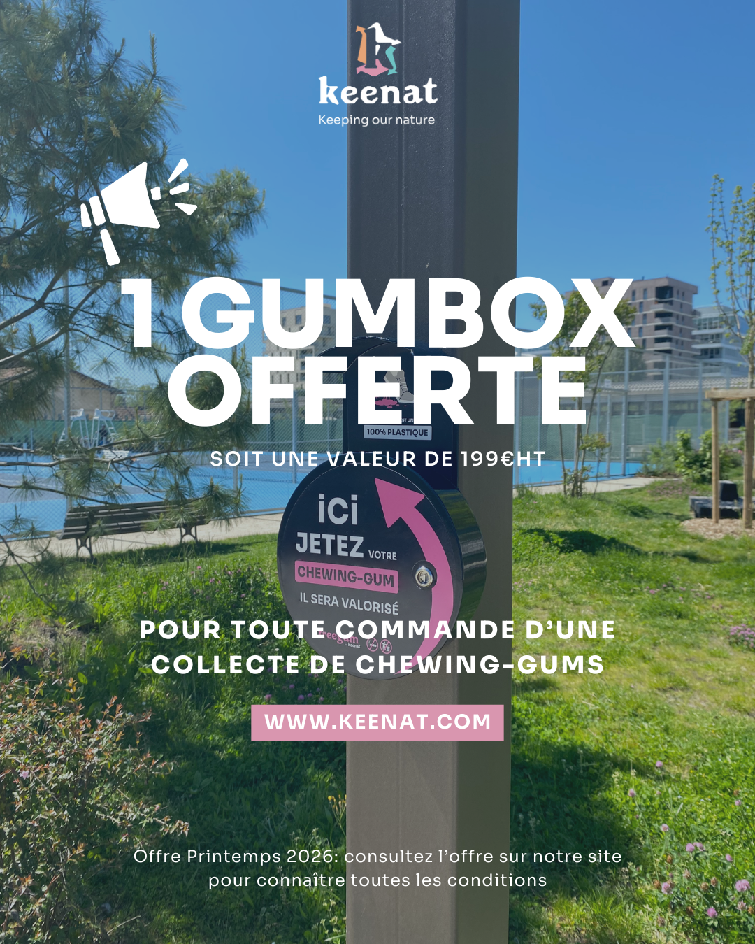 1 Gumbox offerte pour tout engagement avec la solution Freegum by Keenat