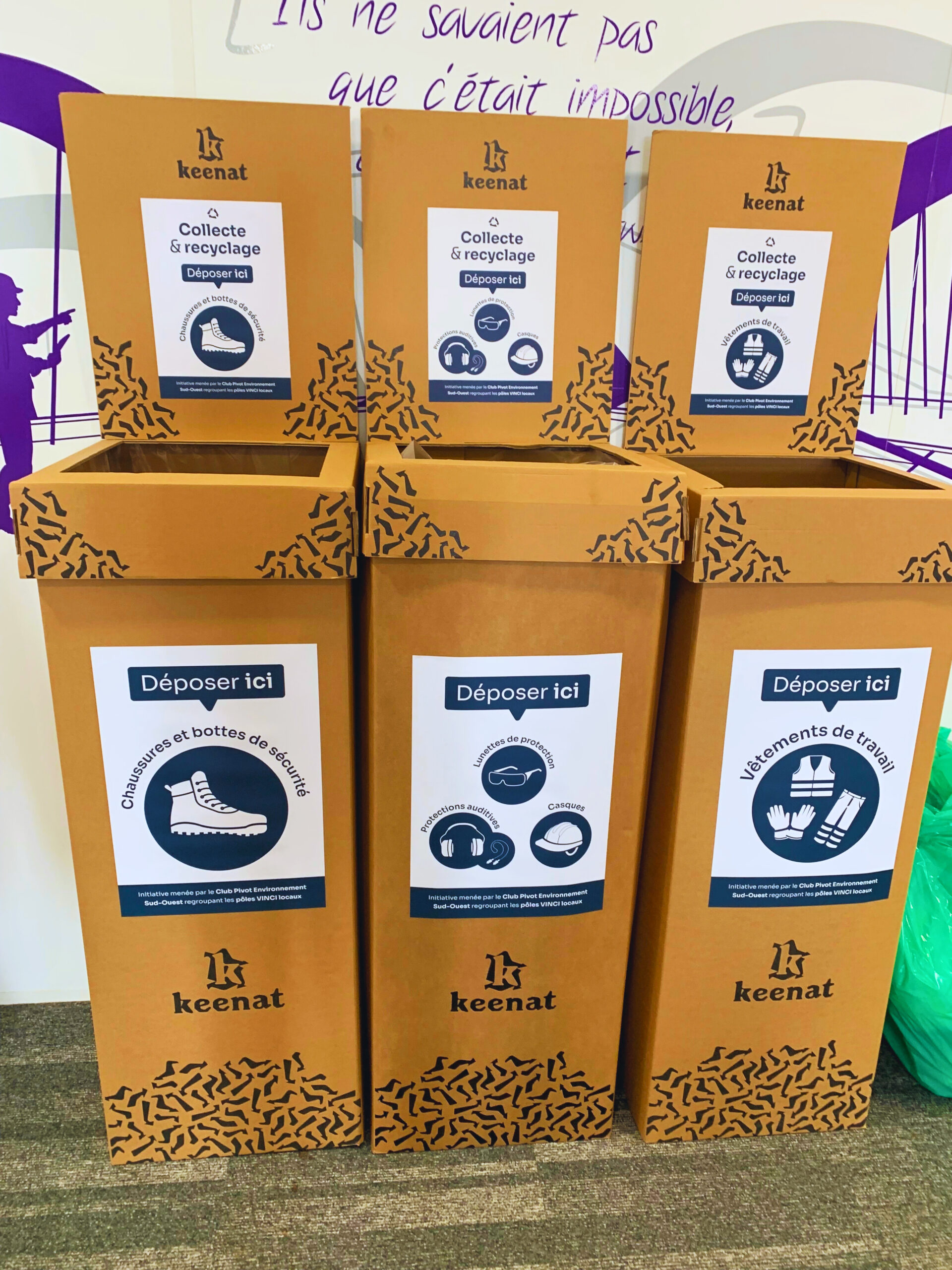 Box de collecte des équipement de protection individuelle au CHU de Montpellier avec Keenat