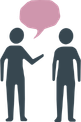 Pictogramme rose échanges