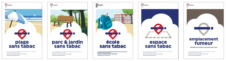 Affiches mises à disposition pour mettre dans les espaces sans tabac