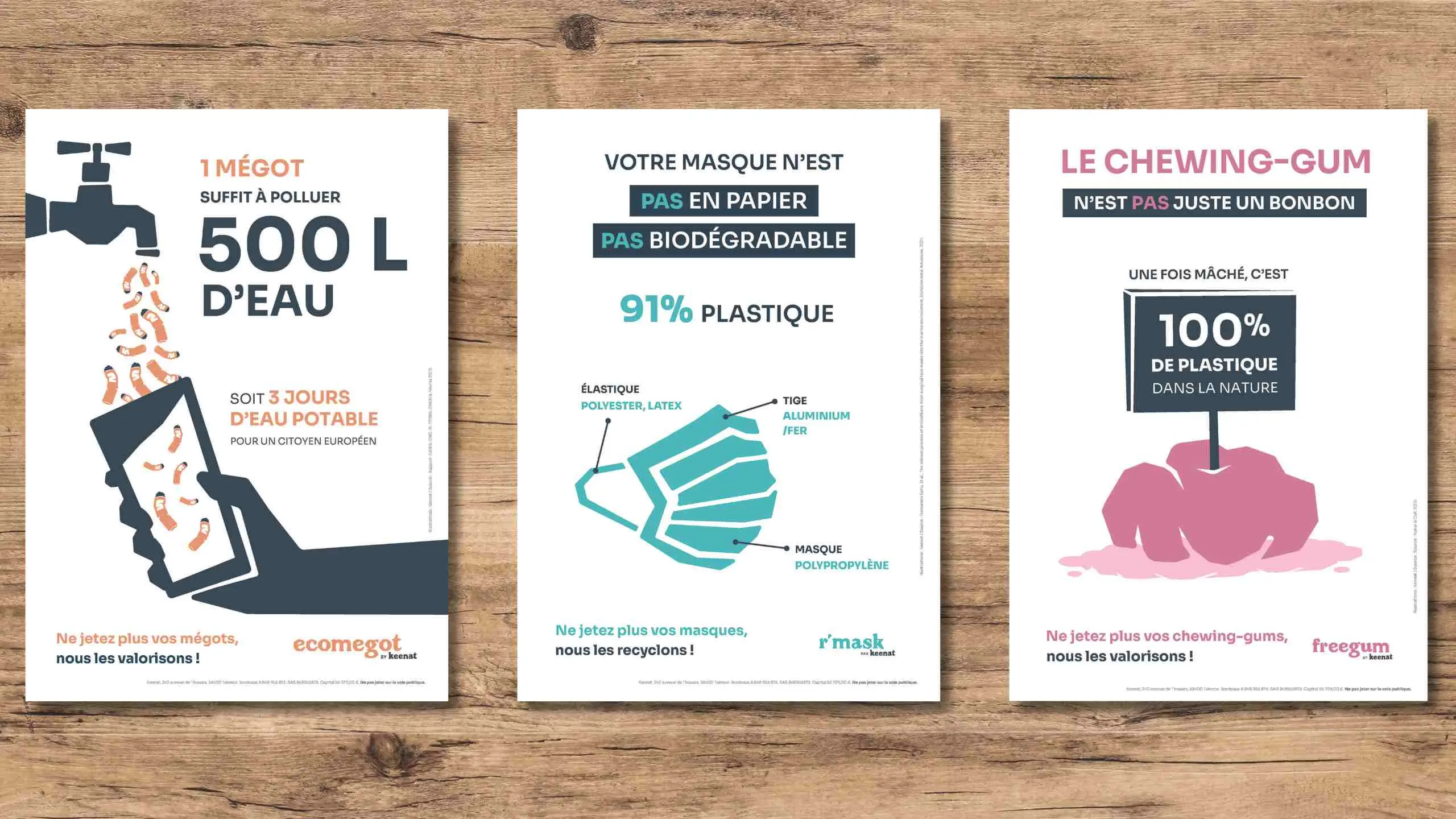 Affiche sensibilisation mégot - EPI - chewing-gum
